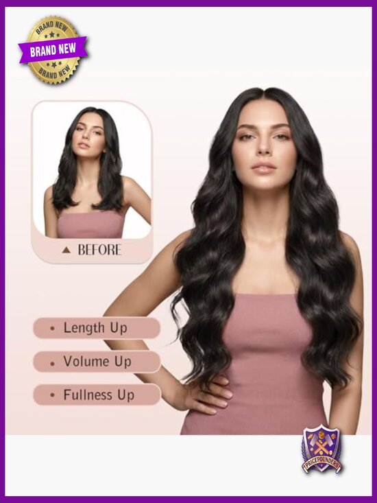 20 inch Wavy Clip In Hair Extensions 6PCS Thick Tangle Free Synthetic main image 6